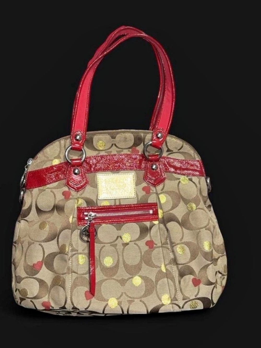 Coach poppy Shoulder Bag Brown Red